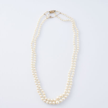 9ct Double Strand of Pearls