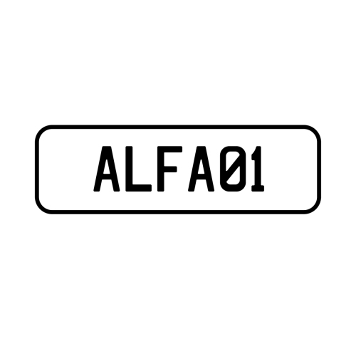 ALFA01 Personalised Plate