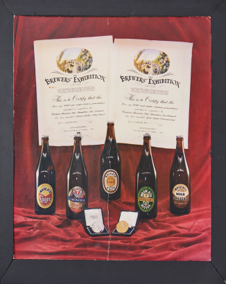 An Original Waikato Breweries Card Sign For The Brewers Exhibition London 1955