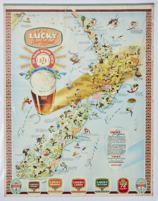 An Original 1961 NZ Breweries Lucky Beer Advertising Poster