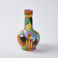 A Royal Winton Art Deco Rubian Ware Flame Vase, Designed By Ike Mattison