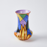 A Royal Winton Art Deco Rubian Ware Flame Vase, Designed By Ike Mattison