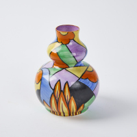 A Royal Winton Art Deco Rubian Ware Flame Vase, Designed By Ike Mattison