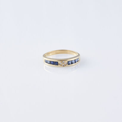 18ct Diamond and Sapphire Band