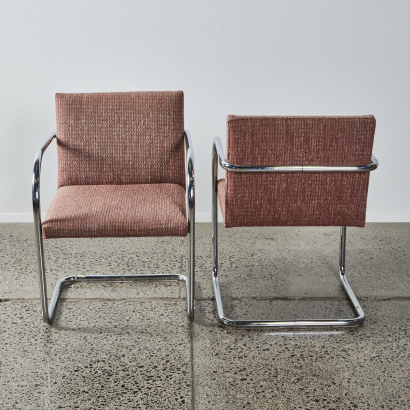 A Pair of Upholstered Cantilever Chairs