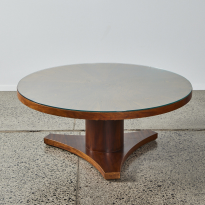 An Art Deco Style Round Veneer Coffee Table