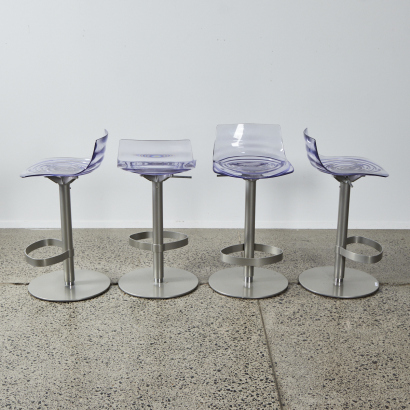 A Suite Of Four Calligaris Leau Barstools Made In Italy