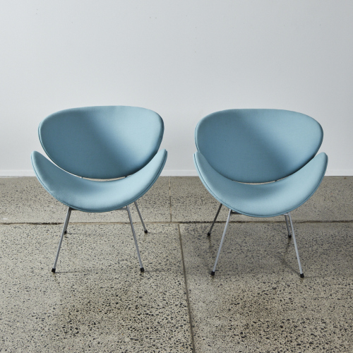 A Pair Of Blue Orange Slice Chairs