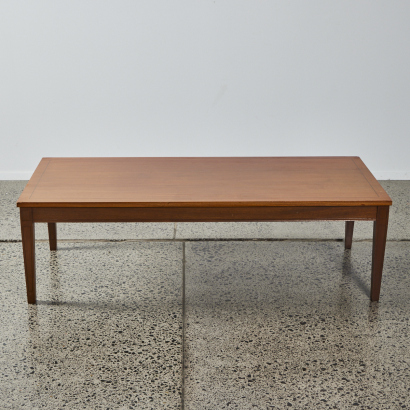 A Vintage Wood Coffee Table With Inlay