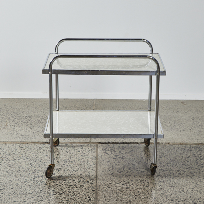 A Vintage Chrome And Formica Drinks Trolley