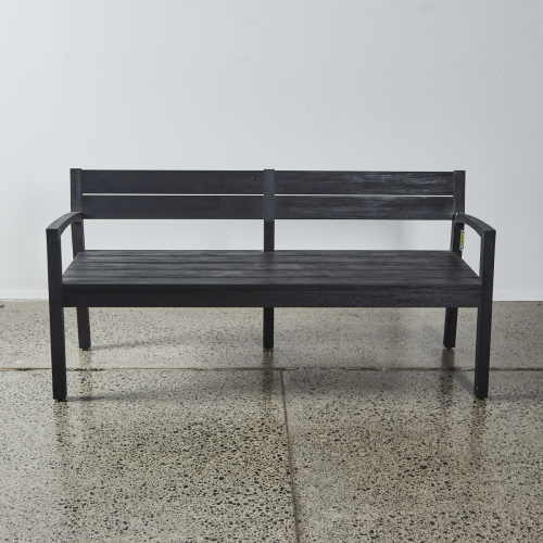 A Devon Mara Garden Black Teak Bench