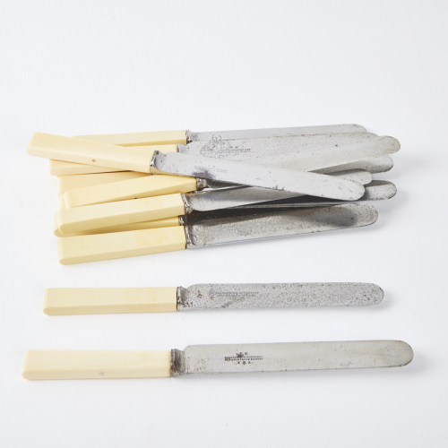 A Colleciton Of Twelve Thomas Turner & Co Bone Handle Knives