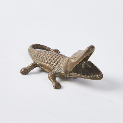 A Vintage solid Brass Crocodile Bottle Opener