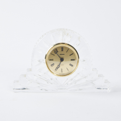 An Art Deco Style Staiger Germany Crystal Desk Clock