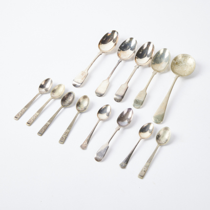 A Collection Of Silver Plated Spoons