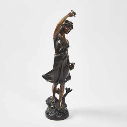 A Spelterware Figurine Statue