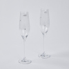 A Pair Of Royal Doulton Promise Etched Champagne Flutes In Original Box