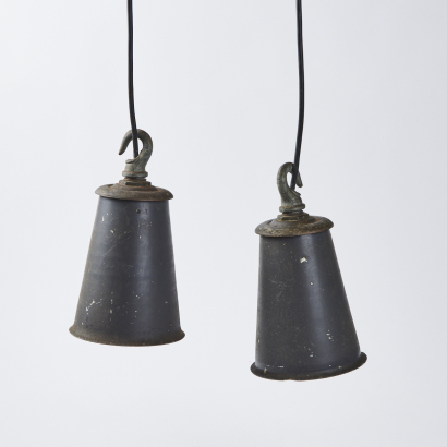 A Pair Of Vintage Factory Lights