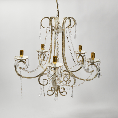 A Bella French Gold Five Light Chandelier