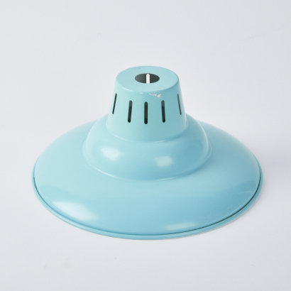 A Vintage Enamel Hanging Shade In Teal