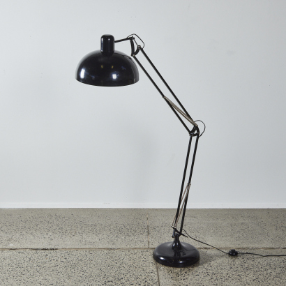 A Large Black Floor Standing Lamp