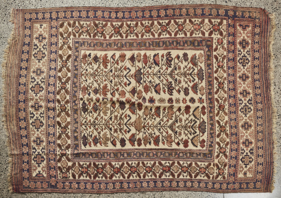 A Rug with Tree and Plant Patterns