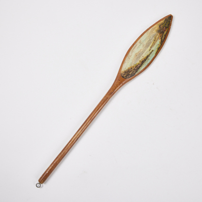 A Miniature Paddle with a Landscape Scene