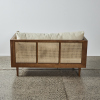 A Solid Wood Light Walnut & Rattan 2-Seater Sofa By BohoBoho Verus - 3