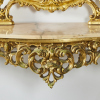 A French Rococo Gold Leaf Marble Top Mirrored Console - 3