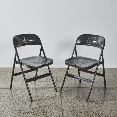 A Pair of Metal Folding Chairs