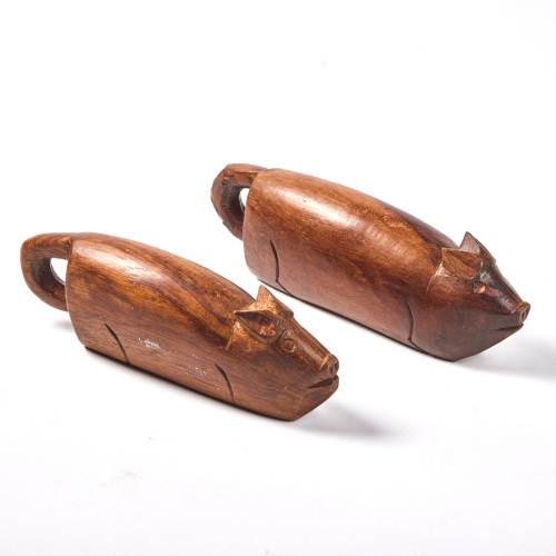 A Pair of Pig Slit Drums, Cook Islands