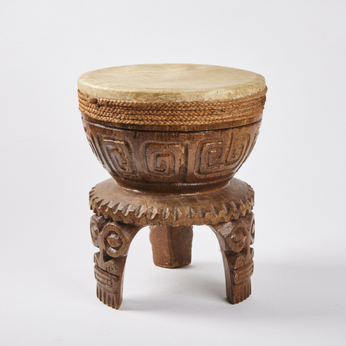 A Wood and Animal Hide Drum