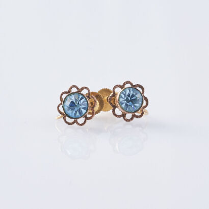 9ct Blue Stone earrings