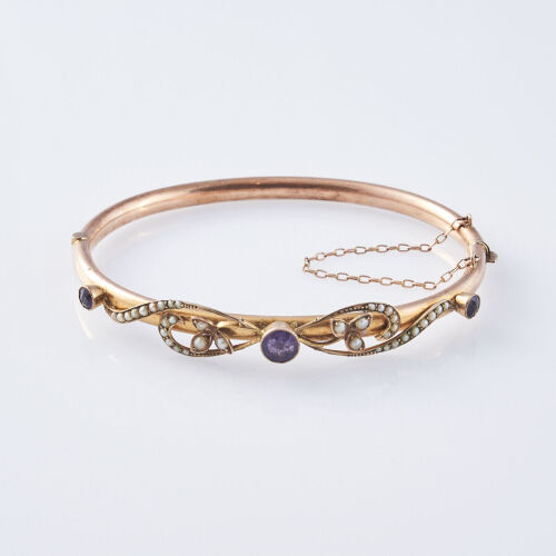 9ct Antique Amethyst Bangle