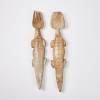 A Pair of Wood Carved Crocodile Utensils - 2