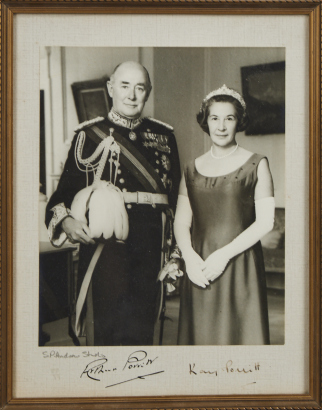 A Portrait Of Former Governer General Arthur Poritt And Kathleen Mary Peck