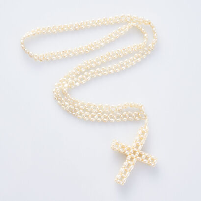 Freshwater Pearl Cross Necklace