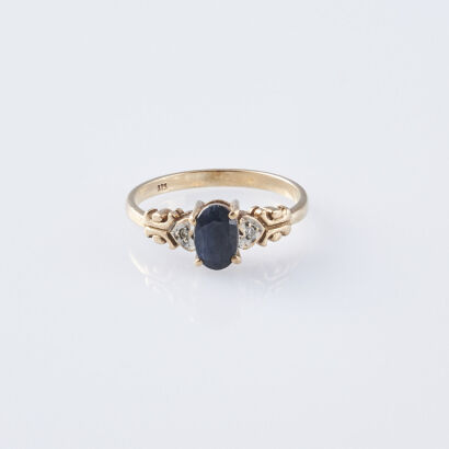 9ct Sapphire and Diamond Ring