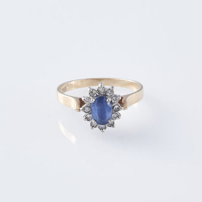 9ct Sapphire and Diamond Ring