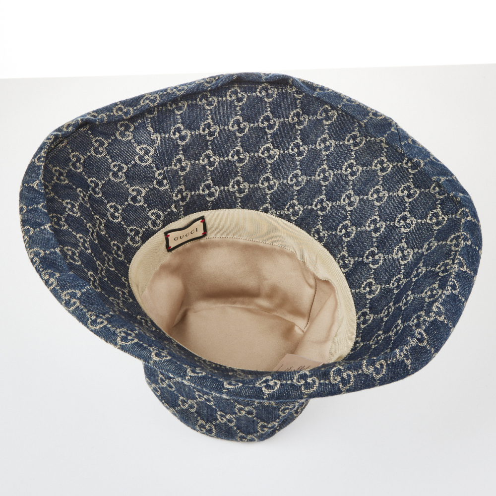 Gucci Denim GG Wide Brim Hat, SIze M