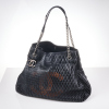 Chanel Perforated Leather CC Logo Charm Tote Bag