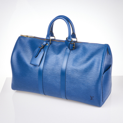 Louis Vuitton Blue Epi Keepall 45 Bag