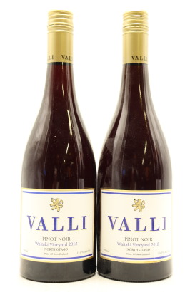 (2) 2018 Valli Waitaki Vineyard Pinot Noir, North Otago