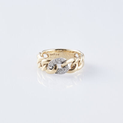 14ct Diamond Chain Ring