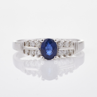 18ct White Gold, Sapphire and Diamond Ring