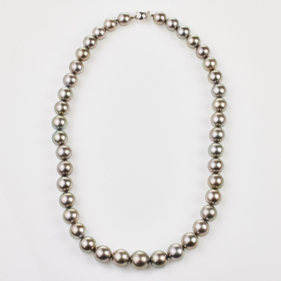 "Tara" Tahitian Cultured Pearl Necklace, with an 18ct White Gold, Diamond Set Clasp