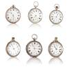 Six Vintage Silver Cased Open Face Swiss and English Pocket Watches