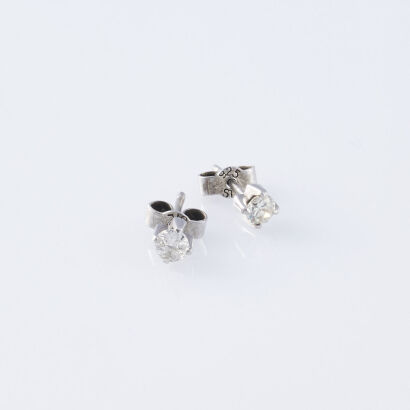 Silver Diamond Earrings