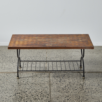 A Vintage NZ Timbers Coffee Table With Paua Inlay