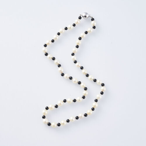 Akoya Pearl and Onyx Necklace